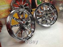 09-20 OEM Harley Touring Chrome Impeller Wheels Street Road Ultra Glide King