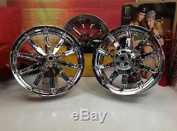 09-20 OEM Harley Touring Chrome Impeller Wheels Street Road Ultra Glide King