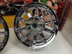 09-20 OEM Harley Touring Chrome Impeller Wheels Street Road Ultra Glide King