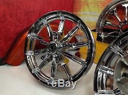 09-20 OEM Harley Touring Chrome Impeller Wheels Street Road Ultra Glide King