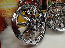 09-20 OEM Harley Touring Chrome Impeller Wheels Street Road Ultra Glide King