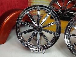 09-20 OEM Harley Touring Chrome Impeller Wheels Street Road Ultra Glide King