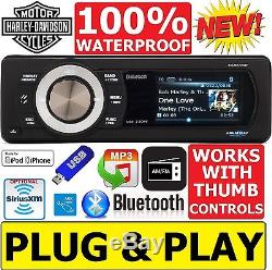 1998-2013 Harley Waterproof Bluetooth Mp3 Usb Aux Radio Stereo Optional Siriusxm