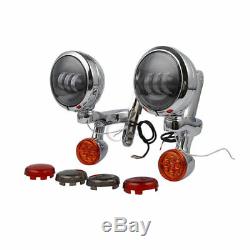 4.5 Spot Passing Fog Light Turn Signals Bracket For Harley Street Glide 14-2020