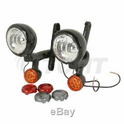 4.5 Spot Passing Fog Light Turn Signals Bracket For Harley Street Glide 14-2020