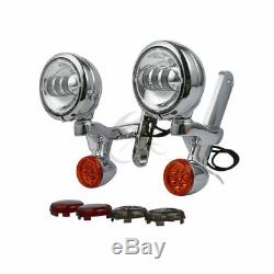 4.5 Spot Passing Fog Light Turn Signals Bracket For Harley Street Glide 14-2020