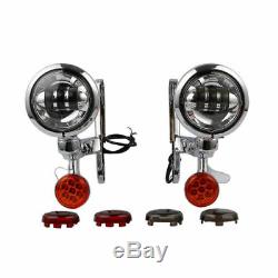 4.5 Spot Passing Fog Light Turn Signals Bracket For Harley Street Glide 14-2020