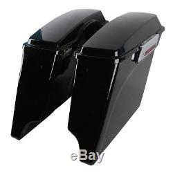 5 Stretched Extended Hard Saddle Bags For Harley Street Glide Road King 93-13