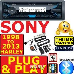 98-13 HARLEY PLUG & PLAY SONY MARINE BLUETOOTH USB RADIO STEREO With OPT SIRIUSXM