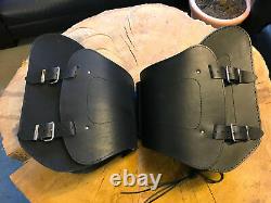 Ares Black Saddle Bags Set Black Sidebags Harley Davidson Street Bob