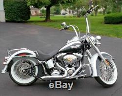 Bassani Pro-Street Chrome Turn Out Ends Full Exhaust System Pipes Harley Softail