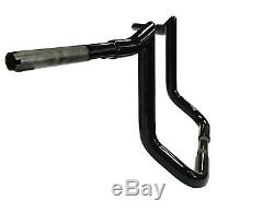 Black 10 Rise Handlebar Monkey Baggers Bar For Harley Electra & Street Glide