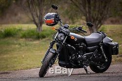 Black Motorcycle Saddlebags Throwover Harley Davidson Dyna Street 500 PREORDER