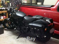 Black Motorcycle Saddlebags Throwover Harley Davidson Dyna Street 500 PREORDER