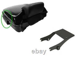 Black Razor Pack Trunk Backrest Rack For Harley Tour Pak Street Glide 97-08 07