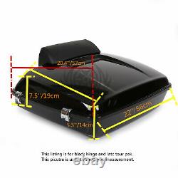 Black Razor Pack Trunk Backrest Rack For Harley Tour Pak Street Glide 97-08 07