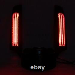 Black Rear Fender Fascia Set Red Lens LED Light For Harley Street Glide FLHX