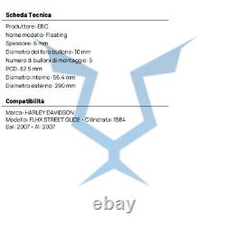 Brake Disc EBC Inox RSD020BLK 290MM H-D 1584 Flhx Street Glide 2007-2007