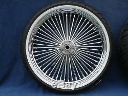 Chrome DNA Mammoth 52 Spoke Rim Wheels Tires Harley Touring Street Glide 09-19