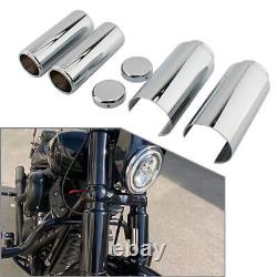 Chrome Fork Cover Set For HARLEY-DAVIDSON SOFTAIL M8 STREET BOB FXBB FXBBS 18-23