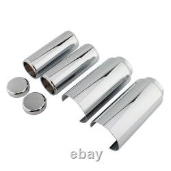 Chrome Fork Cover Set For HARLEY-DAVIDSON SOFTAIL M8 STREET BOB FXBB FXBBS 18-23