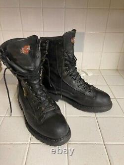 Distressed Harley Davidson USA Military Motorcycle Lace Up Boots 10 M