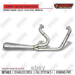 Exhaust Custom Pipes 2-1 Fit Harley Davidson Street Glide 2006-2016 Full System