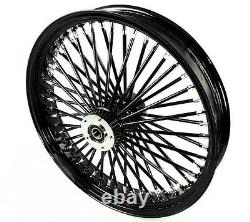 Fat Spoke 21 Black Front Wheel 08-13 Harley Road King Electra Glide Street