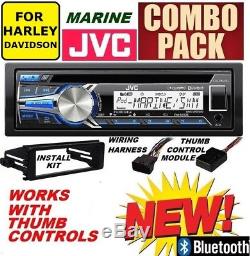 For 98-13 Harley Marine Jvc R97mbs CD Bluetooth Usb Stereo Pkg Opt Siriusxm