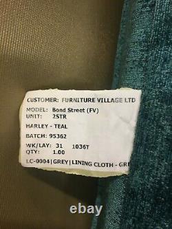 Furniture Village Bond Street 3 & 2 Seater Sofas In Harley Teal Fabric RRP £1848