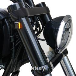Gabel Cover Hülsen mit LED Blinker für Harley Davidson Dyna Street Bob