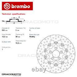 HARLEY FLHX STREET GLIDE 1584 2007-2007 Rear Brake Disc BREMBO Floating