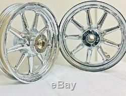 Harley 9 Spoke Chrome Wheels Touring Road Glide Street Glide 00-08