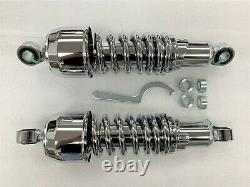 Harley 91-2017 Dyna 11 Wide Super Glide Street Fat Bob Bobber Chrome Shocks