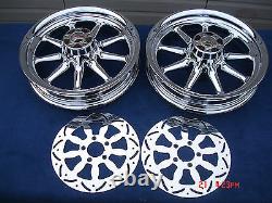 Harley Chrome 9 Spoke Wheels Touring Road Glide Street Glide Outright Sale FLHR