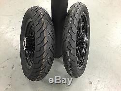 Harley Davidson Dyna Glide Street BoB Wheels Black Is Back 13 Spoke we install