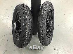 Harley Dyna Mag FXD Street Bobs all Black Wheels & Bearings Front & Rear