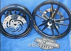 Harley Dyna Wheels Switch-Blade FXD Street Bob Rims 17 Rear 19 Front as Shown