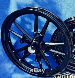 Harley Dyna Wheels Switch-Blade FXD Street Bob Rims 17 Rear 19 Front as Shown