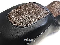 Harley Street Glide / Road Glide HD BROWN Gator Croc Seat Cover Skin 2011-2023