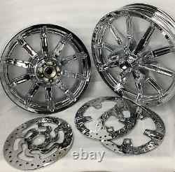 Harley Touring Impeller Chrome Wheels Rotors 2009-17 Street Glide (outright)