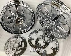 Harley Touring Impeller Chrome Wheels Rotors 2009-17 Street Glide (outright)