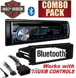 Harley Touring Pioneer Deh-s4000bt Bluetooth CD Usb Aux Radio Stereo Adapter Kit