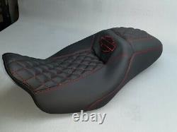 Harley-davidson 2008-2020 Street/road Glide Seat Cover Red Stitching With Logo