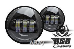 LED Zusatzscheinwerfer, schwarz, Harley Davidson, 4,5 Zoll, Dyna, Street Glide