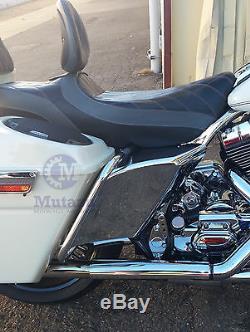 Mutazu Custom Chrome Stretched Side Covers Fits Harley Touring Road Glide Street