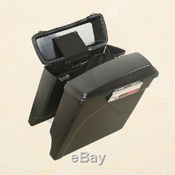 Painted 5 Stretched Hard Saddlebags For Harley Touring Street Road Glide 93-13