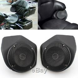 Pair Tour Pak Rear Trunk Pod Speaker Pods For Harley Touring Street Glide 14-up