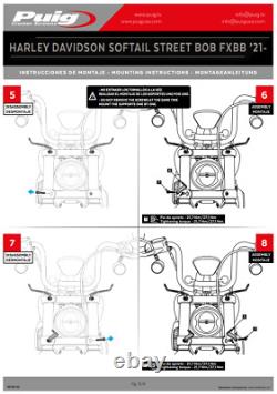 Puig Screen Fairing Light Smoke Harley Davidson Softail Street Bob FXBB 21 24