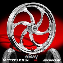 Reactor Chrome 21 Front Wheel Tire Package Kit 08-13 Harley Touring Bagger